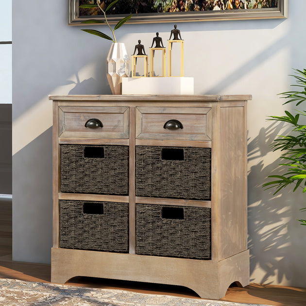 Streamdale Rustic Storage Cabinet Brown 6