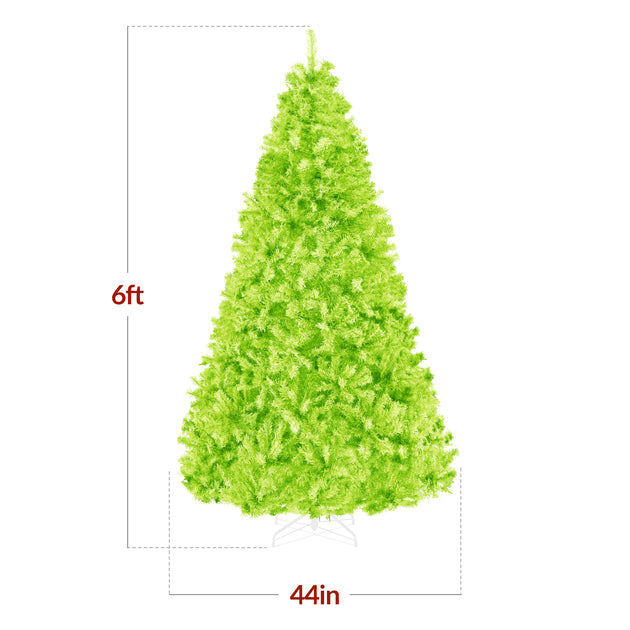 Best Choice Products Artificial Christmas Tree 6ft Unlit Pine Lime Green 3