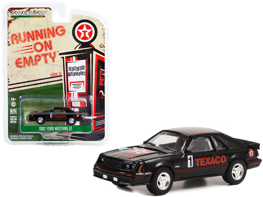 Greenlight 1982 Ford Mustang GT Texaco Schwarz 1/64 3