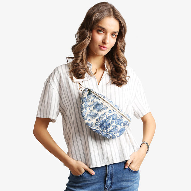 FASHNZFAB Boho Abstract Embroidered Crossbody Bag Red One Size 3
