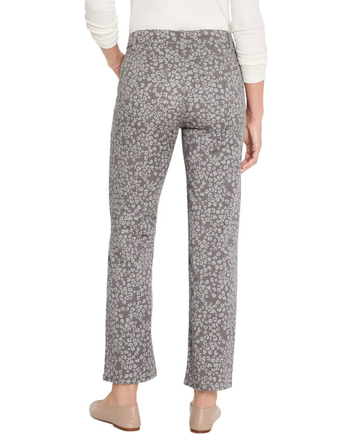 Nic + Zoe Leopard Print Recess Straight Ankle Pant Grey 28 3