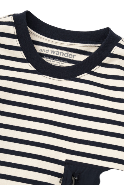 And Wander Stripe Pocket T-Shirt Multi Medium 4