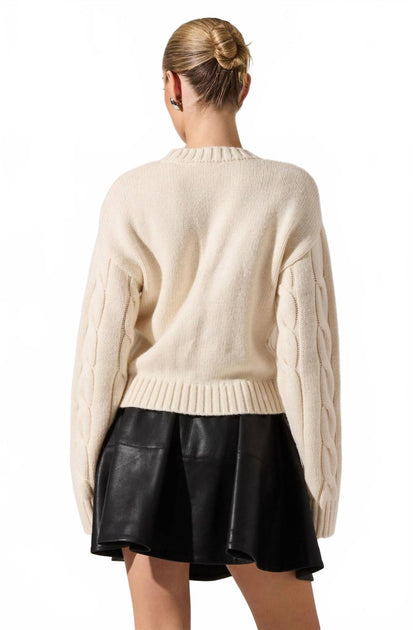 ASTR Pennina Knit Sweater Beige XS 3