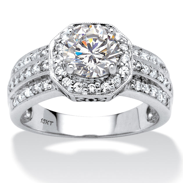 Palm Cubic Zirconia Ring Silver US 9 2