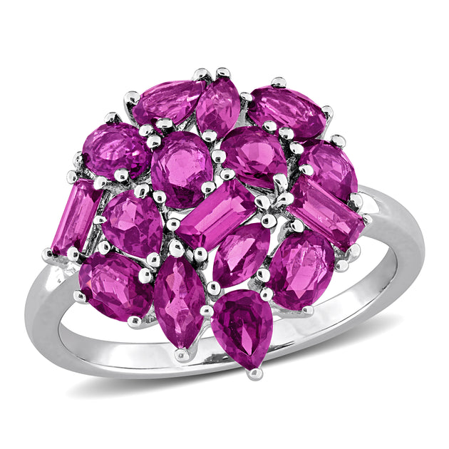 Mimi & Max Multi-Shape Gemstone Cluster Ring Sterling Silver Purple US 8 4