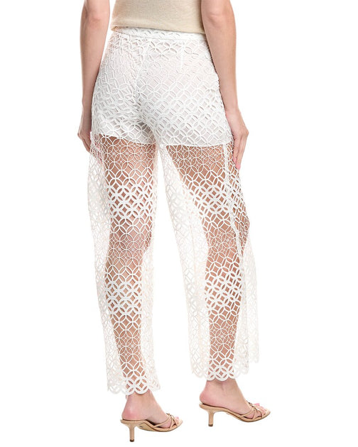 Milly Nolana Spitzenhose mit abstraktem Muster Beige US 4 3