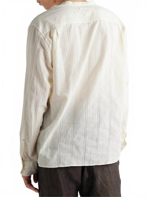 Orlebar Brown Hemlock Grandad Collar Shirt Blanc Large 3