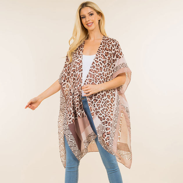 TRUEDAMES Kimono Poncho Brown One Size 2