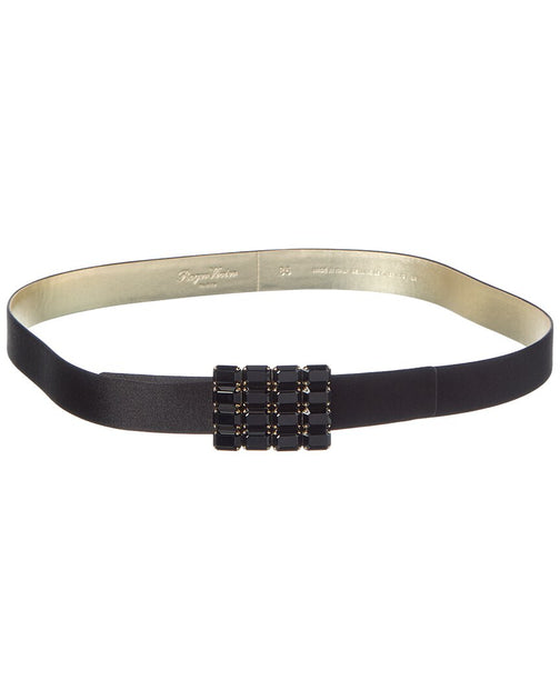 Roger Vivier Satin Belt Black 80 cm 2