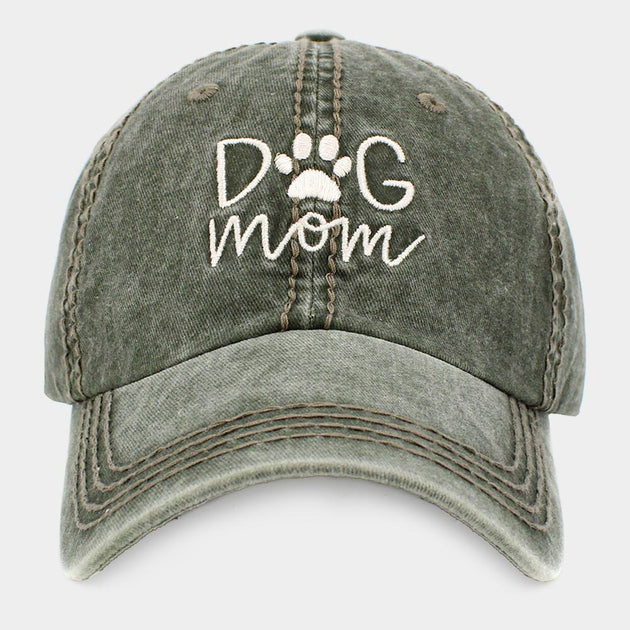 Fashnzfab Dog Mom Vintage Baseball Cap Green 4