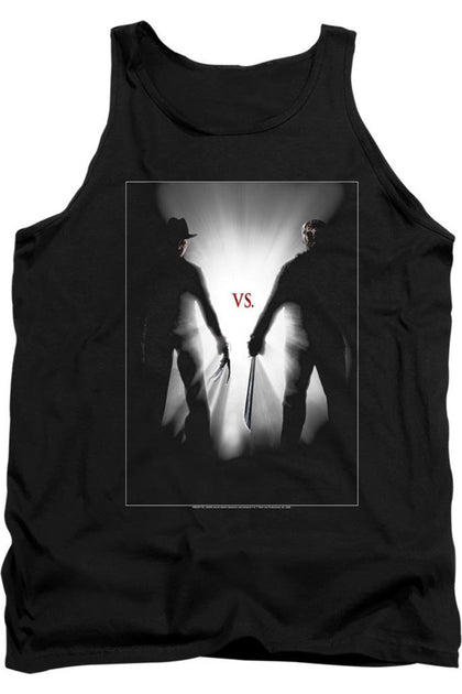 Gildan Freddy Vs Jason Silhouettes Tank Top Black Large 2