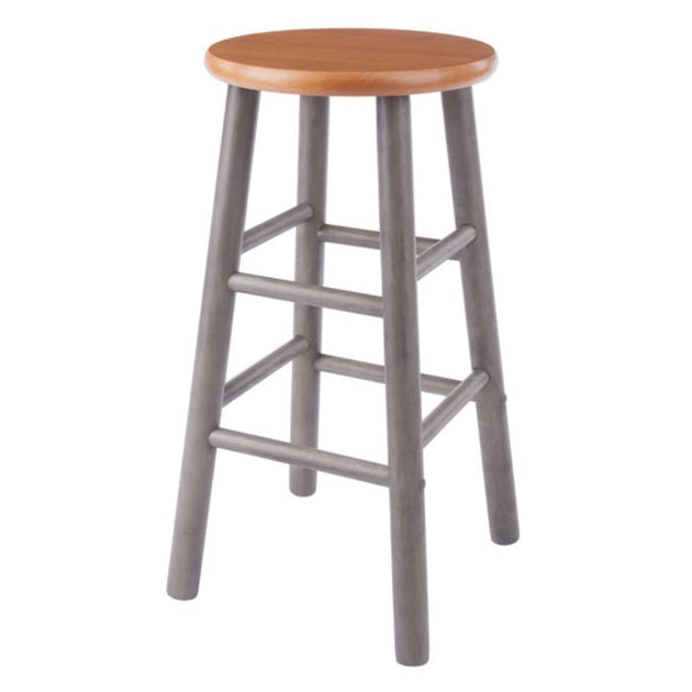 Hivvago Huxton Counter Stool Set Gray Teak 3