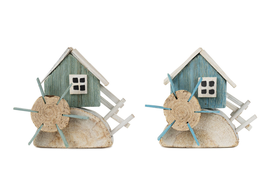 Melrose International Water Wheel Decor Blue/Green 2