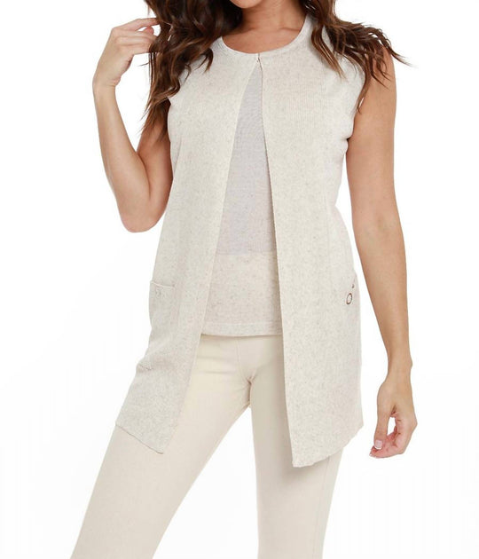 ANGEL Linen Vest Beige Medium 2