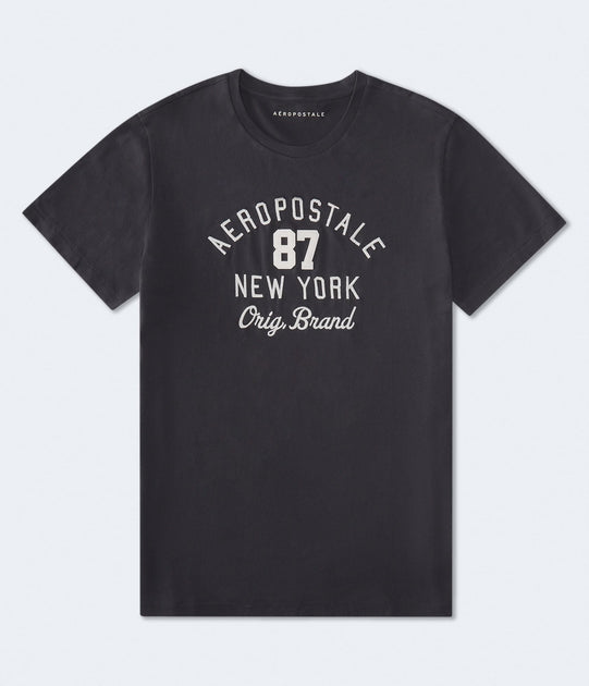 Aeropostale 87 Arch Applique Graphic T-Shirt Grau Large 2