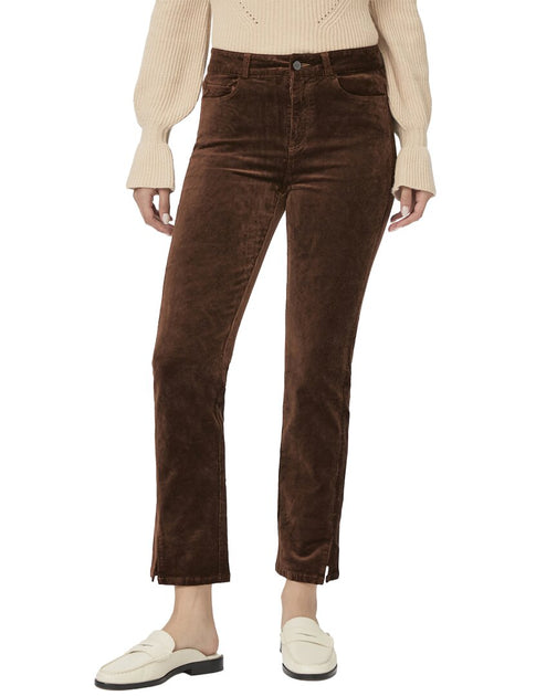 PAIGE Cindy Twisted Seam Slit Jean Brown 26 2