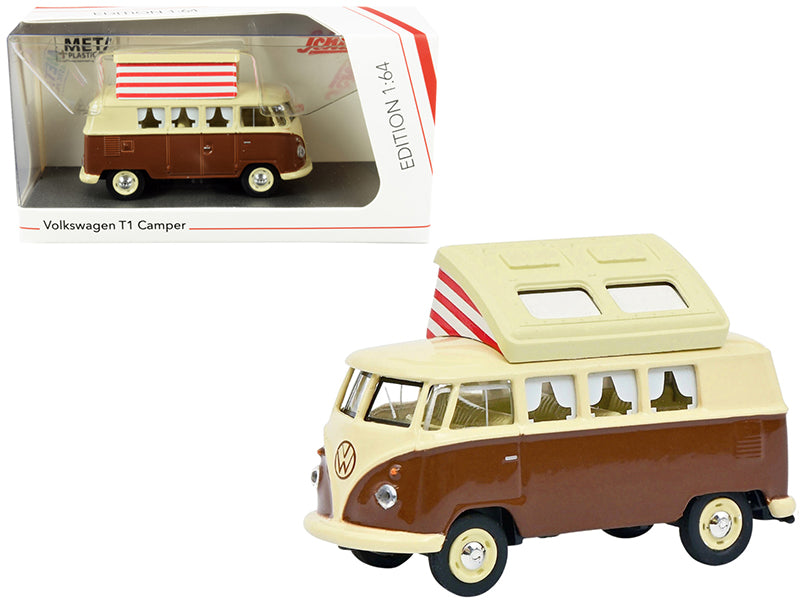 Schuco Volkswagen T1 Camper Bus Brown and Cream 1/64 2