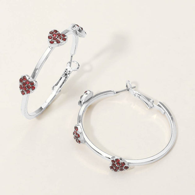 FASHNZFAB Hoop Earrings Red 4