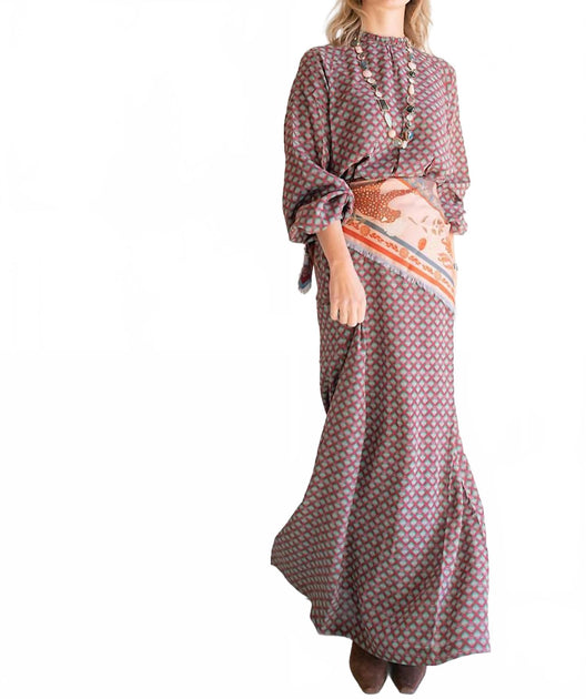 Franco Ferrari Trapezio Long Silk Dress Purple Small 3