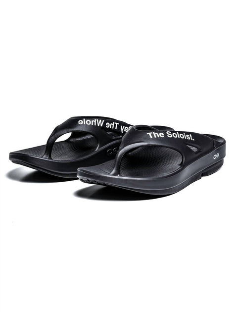 OOFOS x TAKAHIROMIYASHITATheSoloist. Men Flip Flop In Black