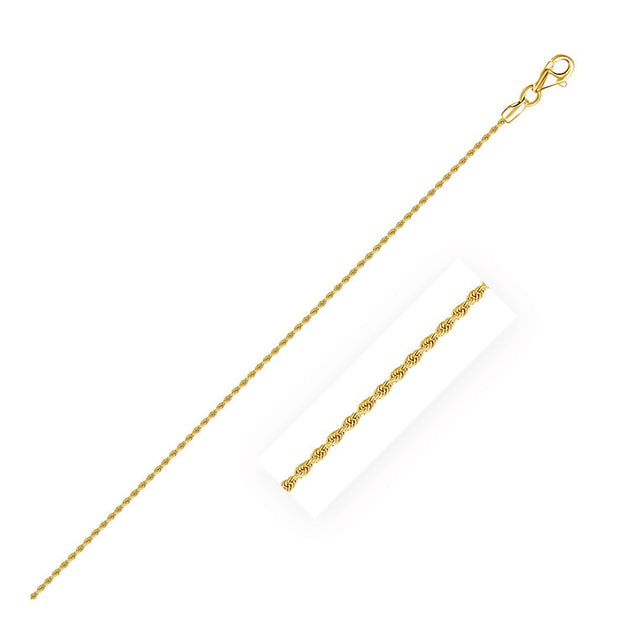 FASHNZFAB 10k Yellow Gold Solid Diamond Cut Rope Chain 1.40 mm Gold US 20 3