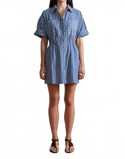 apiece apart palmera mini dress APIECE APART Palmera Mini Dress In Indigo Stripe