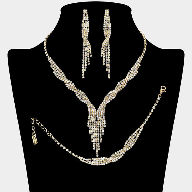 FASHNZFAB 3-Piece Jewelry Set Black 3