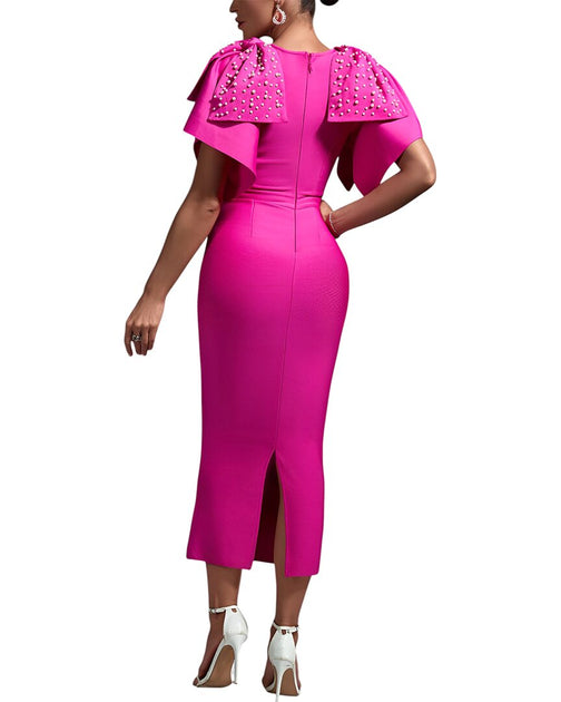 amina midi dress pink AMINA GLAM Midi Dress