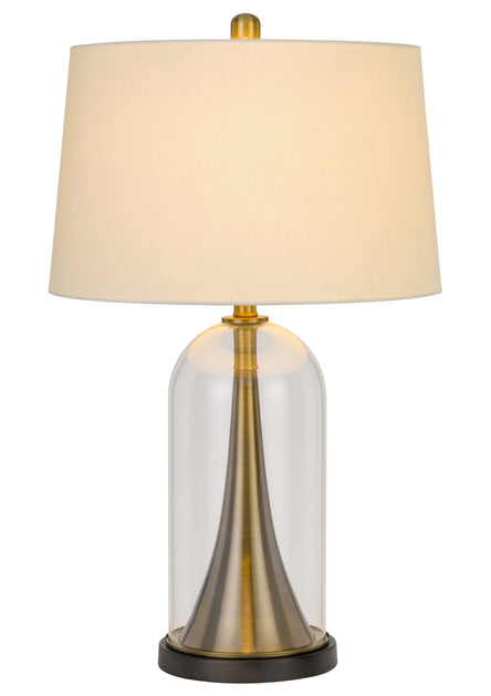 Hivvago 29 inch Clear Metal Table Lamp White 2