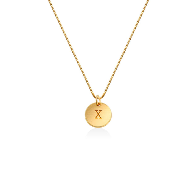 Oak & Luna Willow Initial Disc Necklace Gold 2