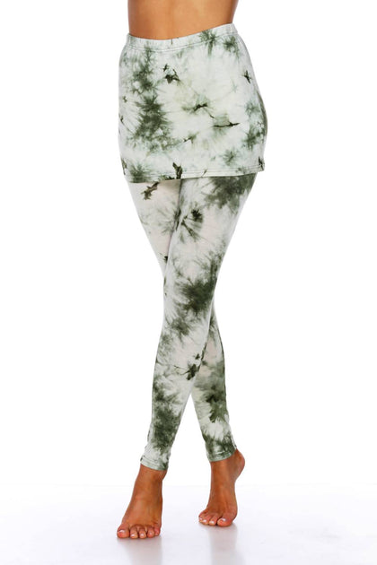 White Mark Tie Dye Skirted Leggings White Medium 3
