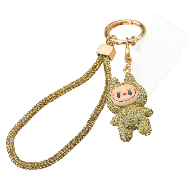 FASHNZFAB Monster Bunny Figure Phone Strap Keychain Silver One Size 5