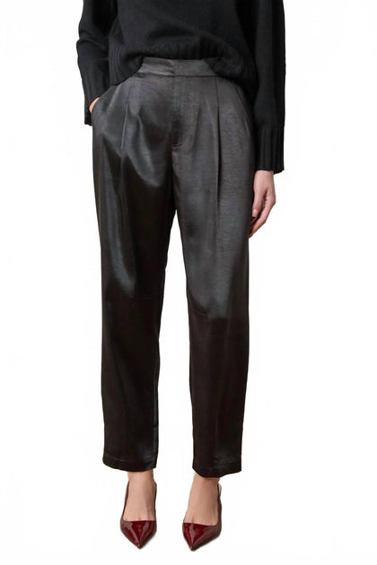 Lilla P Satin Fly Front Pant Grey Large 2