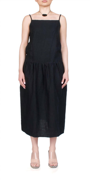 Deiji Studios Gathered Halter Dress Black Large 2