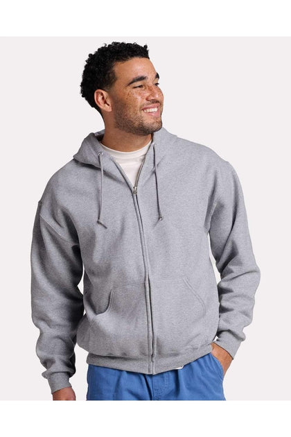 JERZEES Rugged Full-Zip Hooded Sweatshirt Grey XL 2