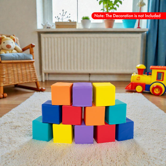 Hivvago 12-Piece Kids Soft Foam Climbing Cube Set 4