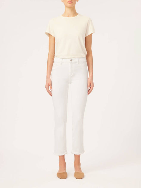 DL1961 Mara Straight Mid Rise Jean White 34 2