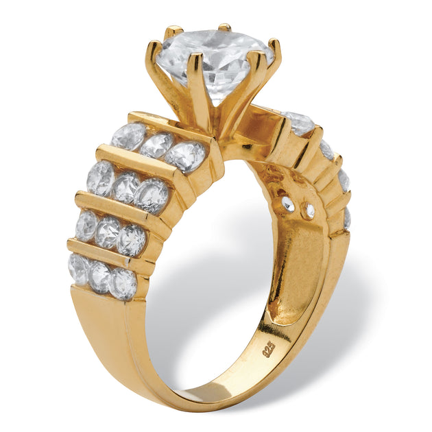 Palm Cubic Zirconia Sterling Silver Ring White US 8 3