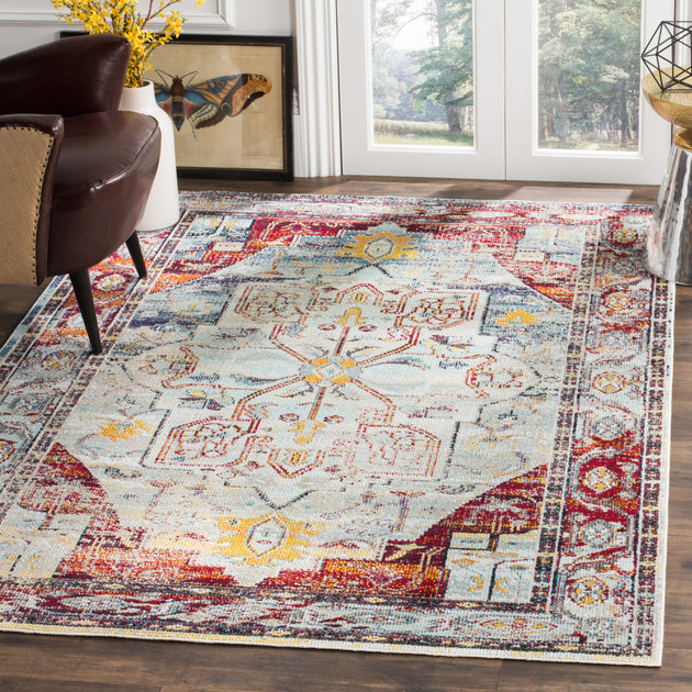 Safavieh Crystal CRS503 Teppich Hellblau / Rot 2