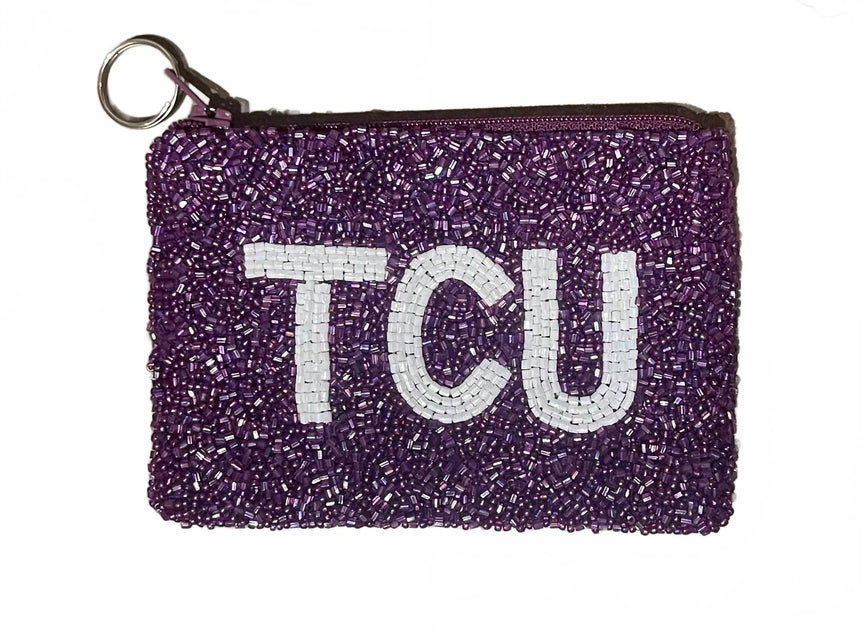 TIANA TCU Beaded Small Coin Purse Purple One Size 3