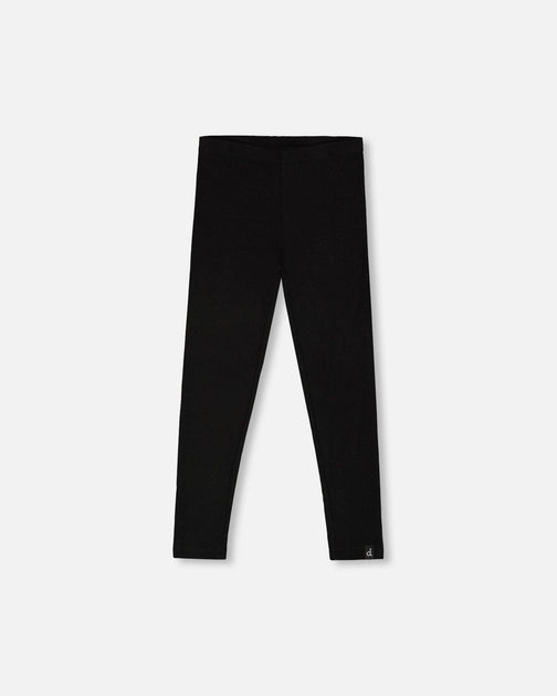 Deux par Deux Ribbed Leggings Black 12-18 Months 2
