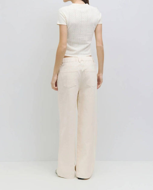 MOD REF Iris Wide Leg Pants Beige Small 4