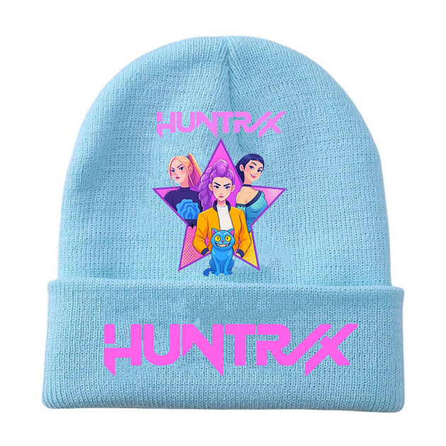 FASHNZFAB KPOP Demon Hunters HUNTRIX Graphic Winter Beanie Hat