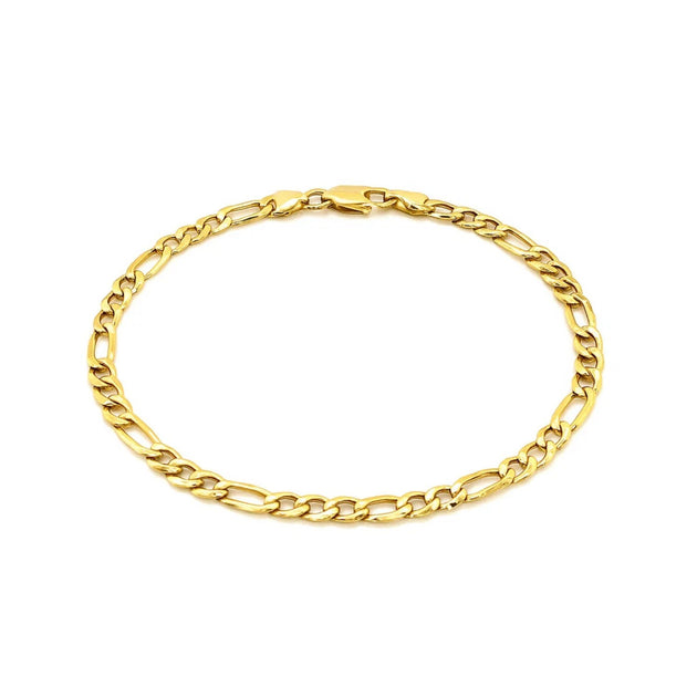 14k Yellow Gold Lite Figaro Bracelet Gold 4