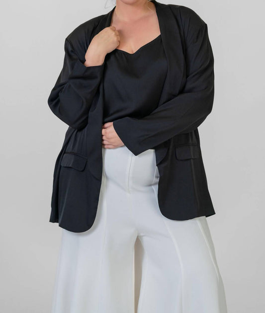 Nouvelle Silk95five La Blazer Black Plus Size 2X 2