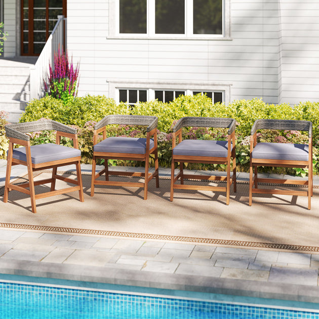 Hivvago Patio Dining Chairs Set of 4 Gray 3