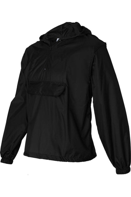 Augusta Sportswear Packable Half-Zip Hooded Pullover Jacket Black XLarge 4