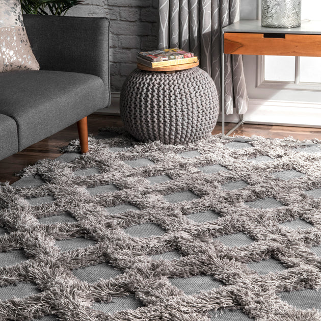 nuLOOM Francene Diamond Trellis Shaggy Area Rug 2