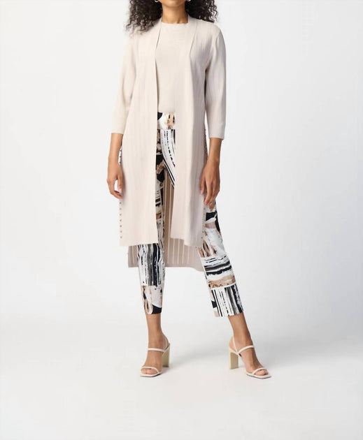Joseph Ribkoff Longline Cardigan Beige Medium 2