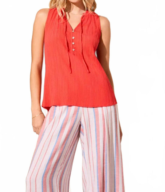 TRIBAL Ärmelloses Bluse Rot Large 3